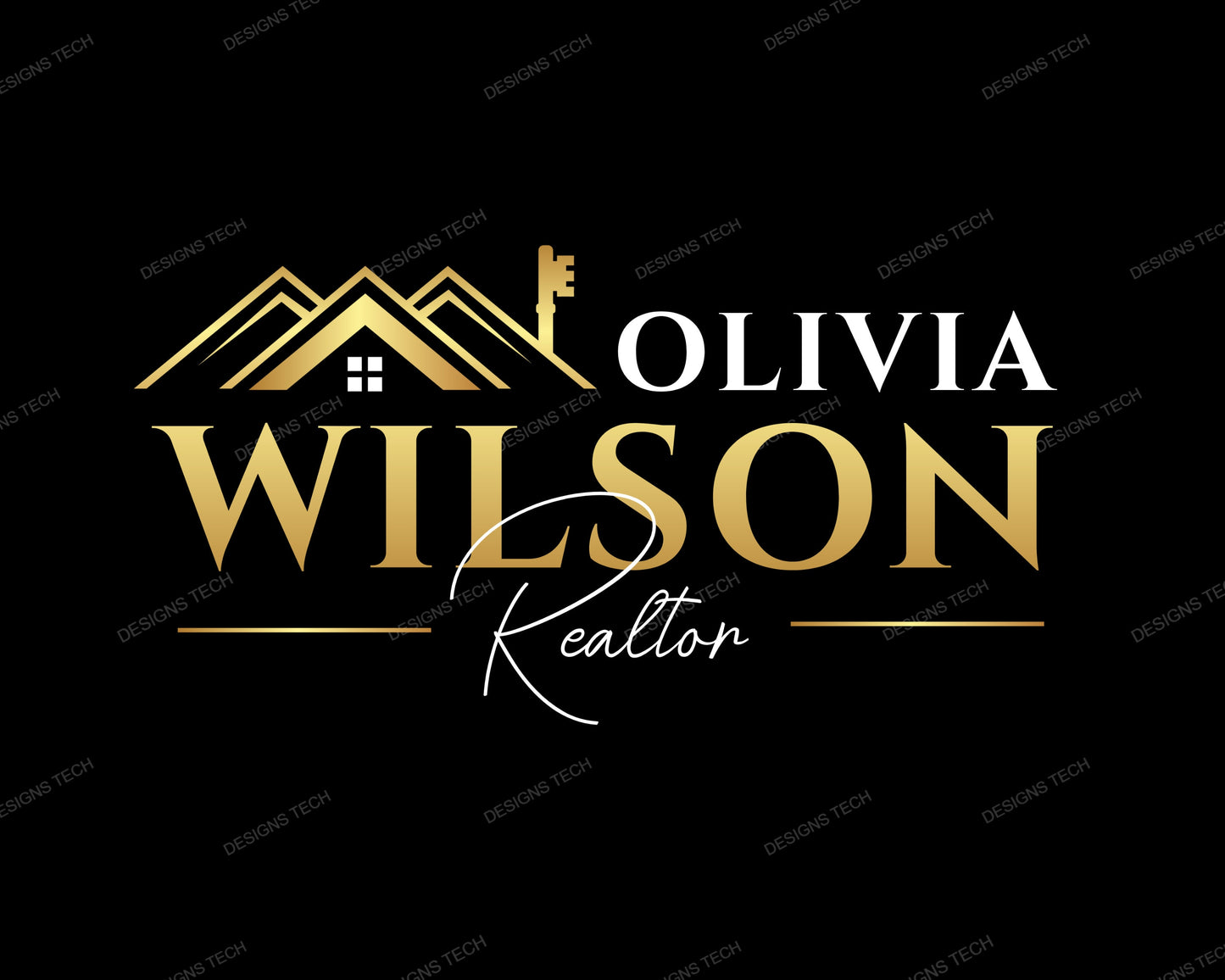 real estate logo, diy logo design template, real estate agent logo, realtor logo, house logo, key logo, premade gold logo design