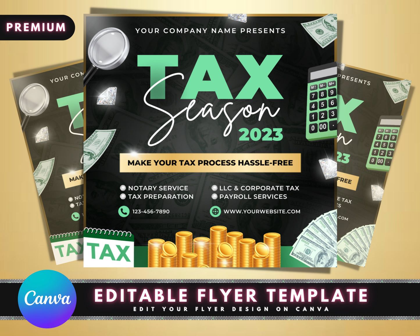 tax season flyer, diy flyer template design, tax prep service flyer, credit repair flyer tax preparation flyer, premade editable flyer