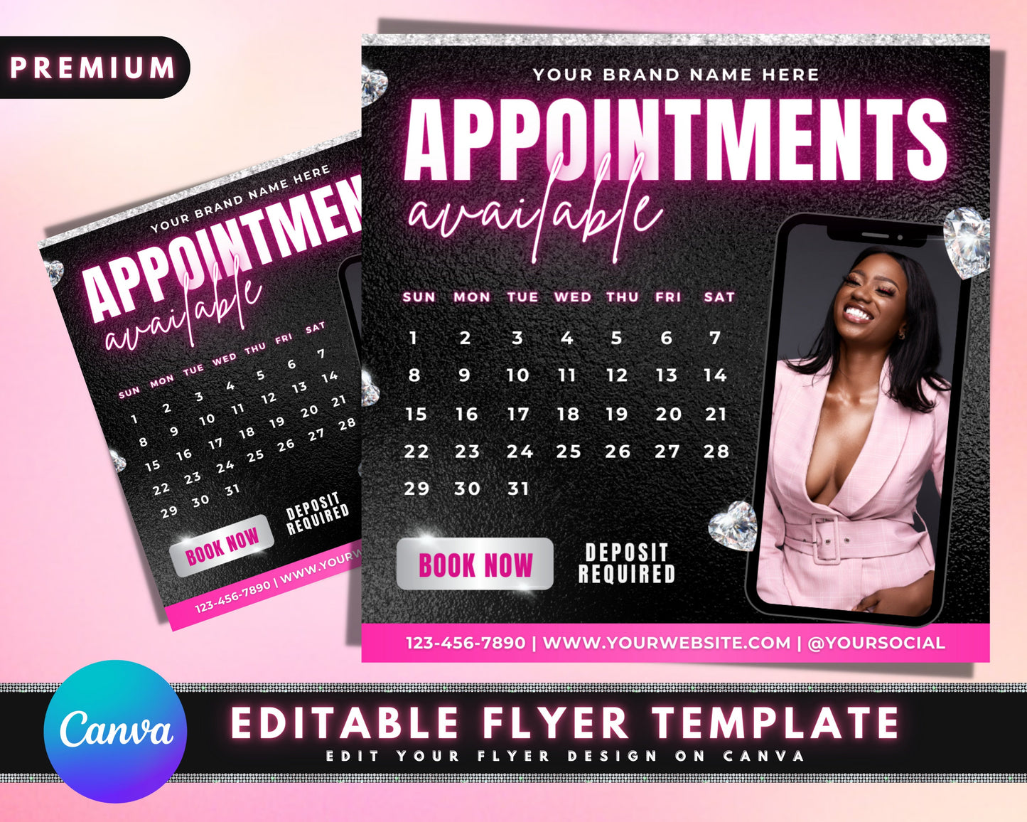 booking flyer, diy flyer template design, hair flyer, appointments flyer, book now flyer, lash flyer, social media premade business flyer