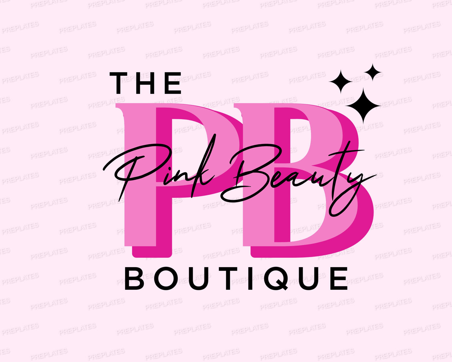 boutique logo, diy logo design template, retro logo, beauty logo, fashion logo, clothing logo, store logo, premade business pink logo