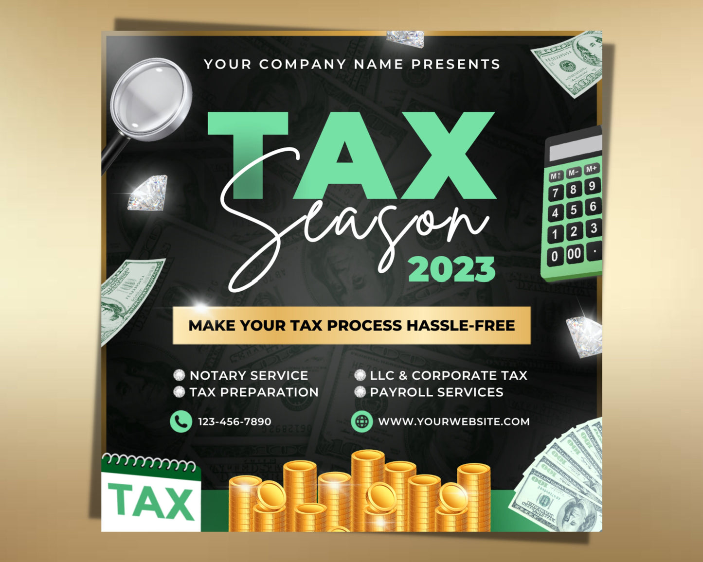 tax season flyer, diy flyer template design, tax prep service flyer, credit repair flyer tax preparation flyer, premade editable flyer