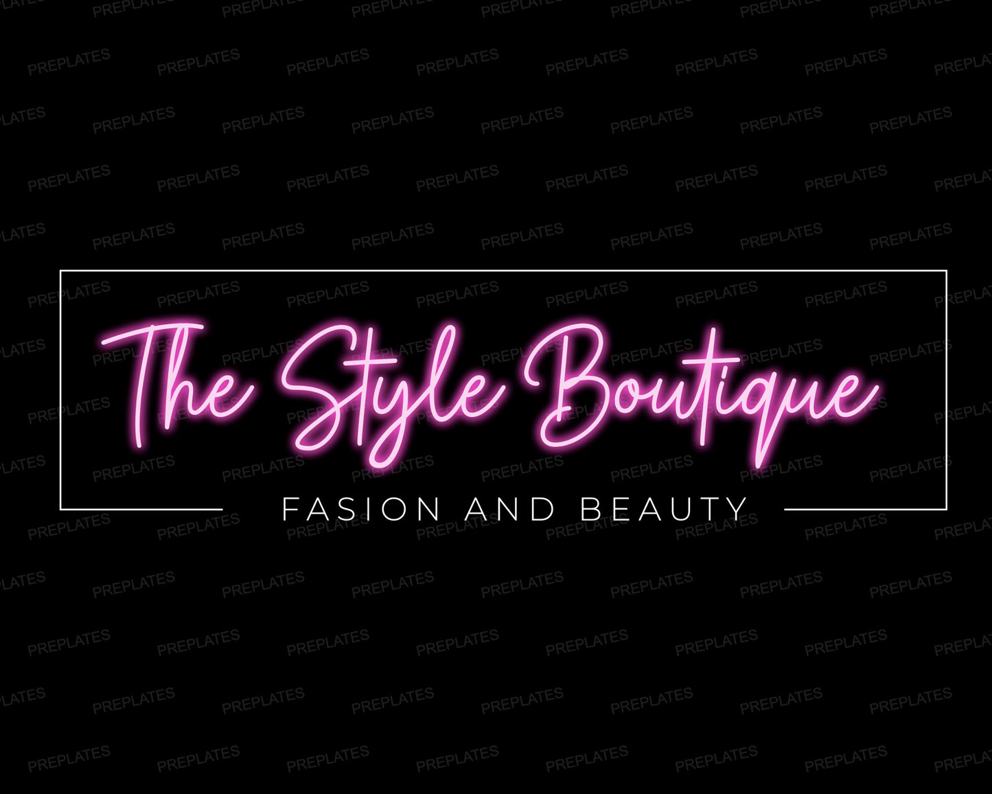 boutique logo, diy logo design template, pink neon logo, fashion logo, beauty logo, store logo, clothing shop logo, premade business logo