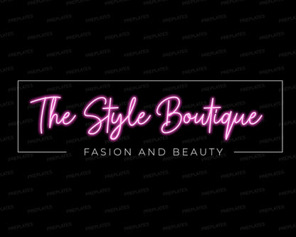 Boutique Logo, DIY Logo Design Template, Pink Neon Logo, Fashion Logo, Beauty Logo, Store Logo, Clothing Shop Logo, Premade Business Logo