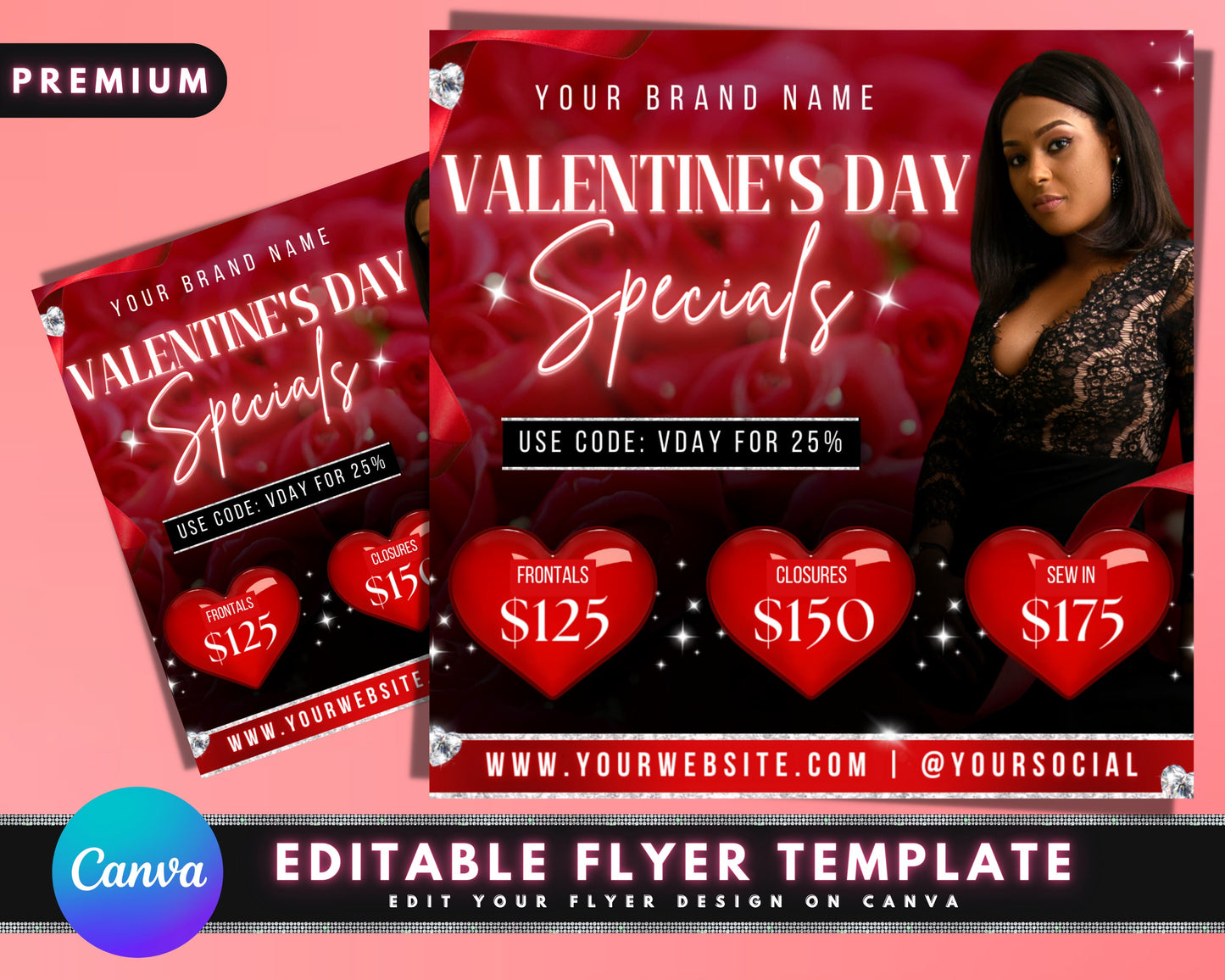 valentines flyer, diy flyer template design, sale flyer, hair flyer, booking flyer, appointment flyer, lash flyer, premade editable flyer