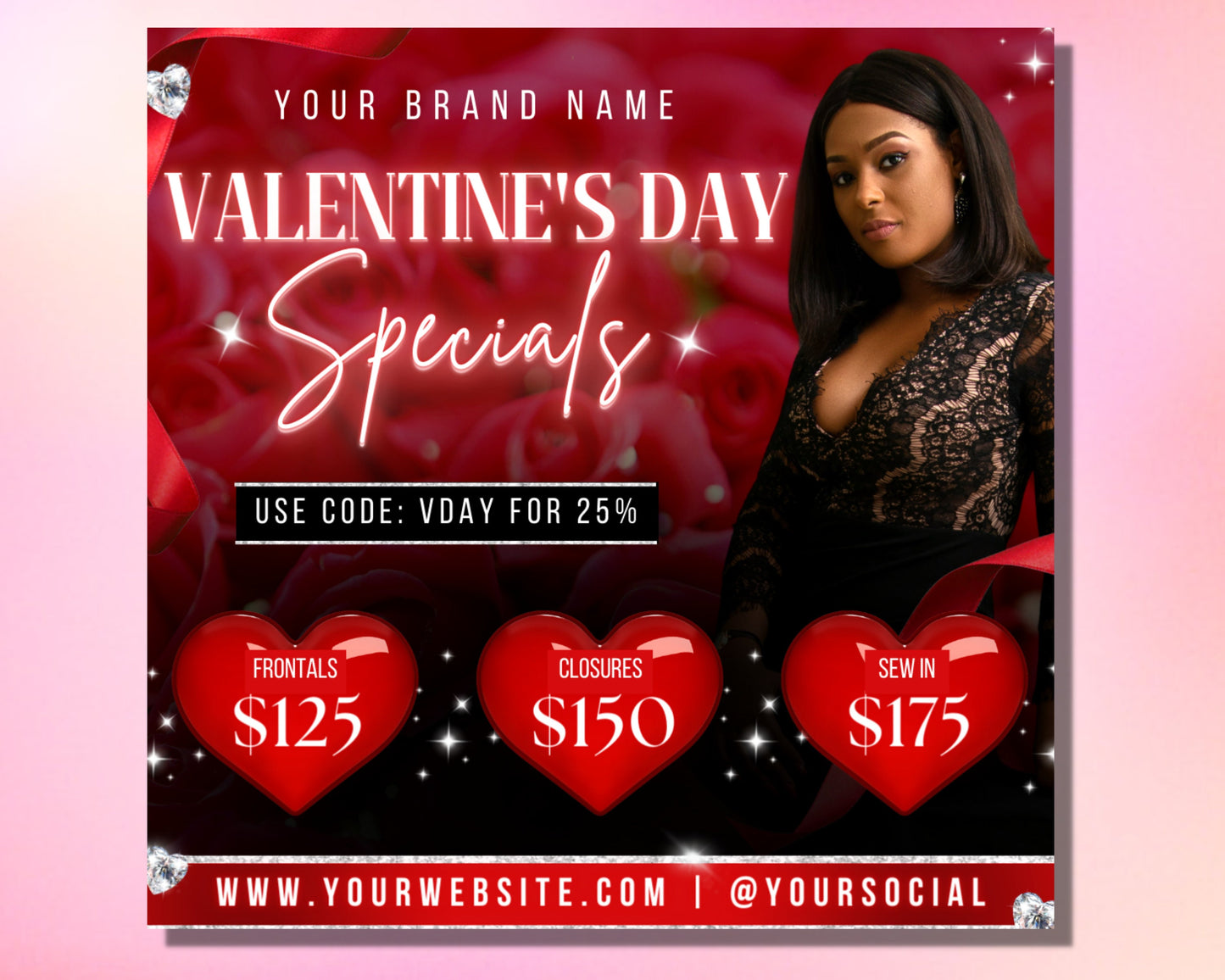 valentines flyer, diy flyer template design, sale flyer, hair flyer, booking flyer, appointment flyer, lash flyer, premade editable flyer