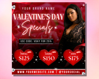 Valentines Flyer, DIY Flyer Template Design, Sale Flyer, Hair Flyer, Booking Flyer, Appointment Flyer, Lash Flyer, Premade Editable Flyer