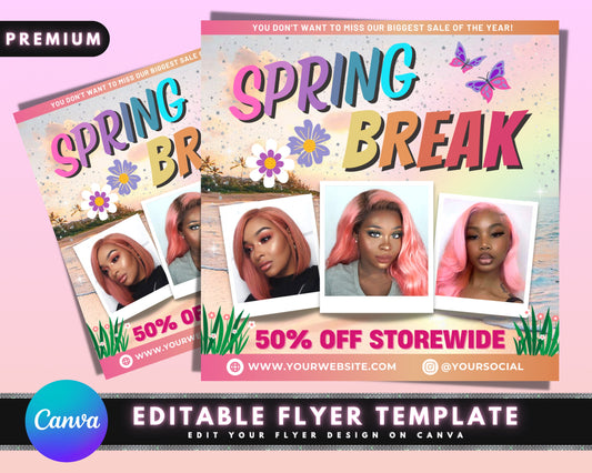 Spring Sale Flyer, DIY Flyer Template Design, Spring Break Flyer, Hair Flyer, Spring Specials Flyer, Lash Flyer, Nails Flyer, Premade Flyer