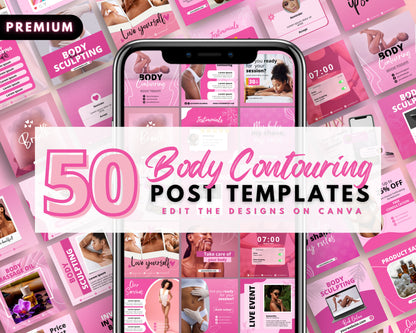 Body Contouring Post Templates, DIY Flyer Design, Social Media Engagement Posts, Body Sculpting Flyers, Instagram Posts, Business Flyers