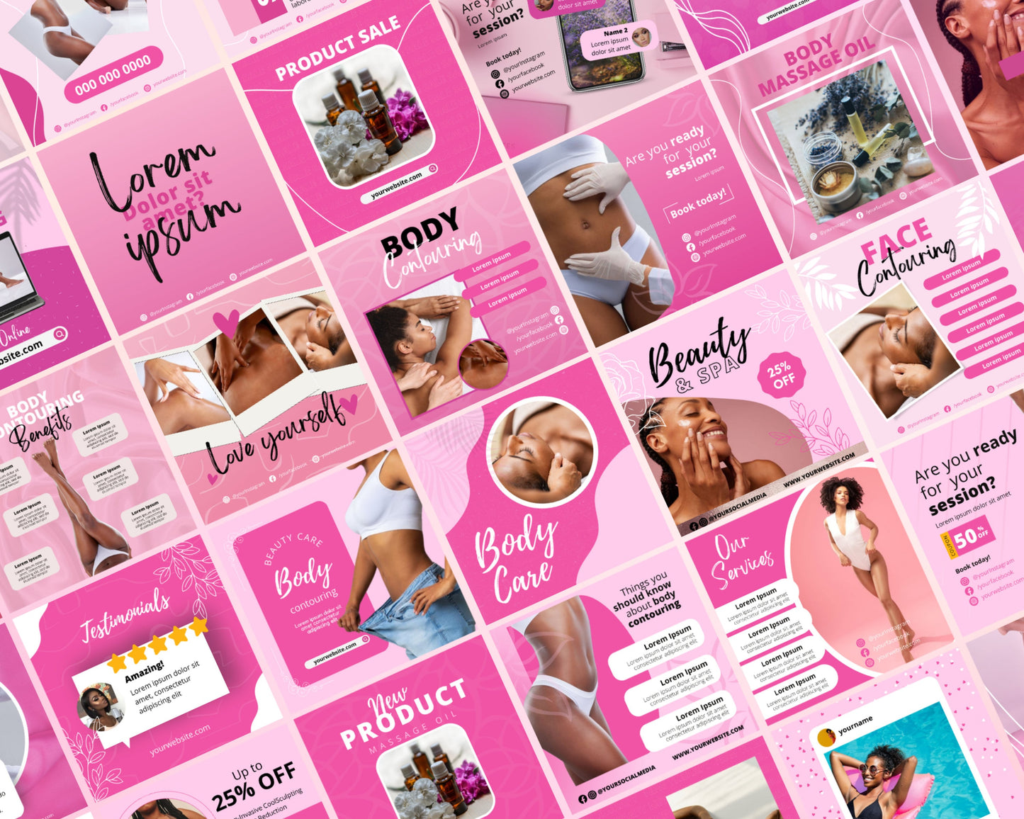 body contouring post templates, diy flyer design, social media engagement posts, body sculpting flyers, instagram posts, business flyers