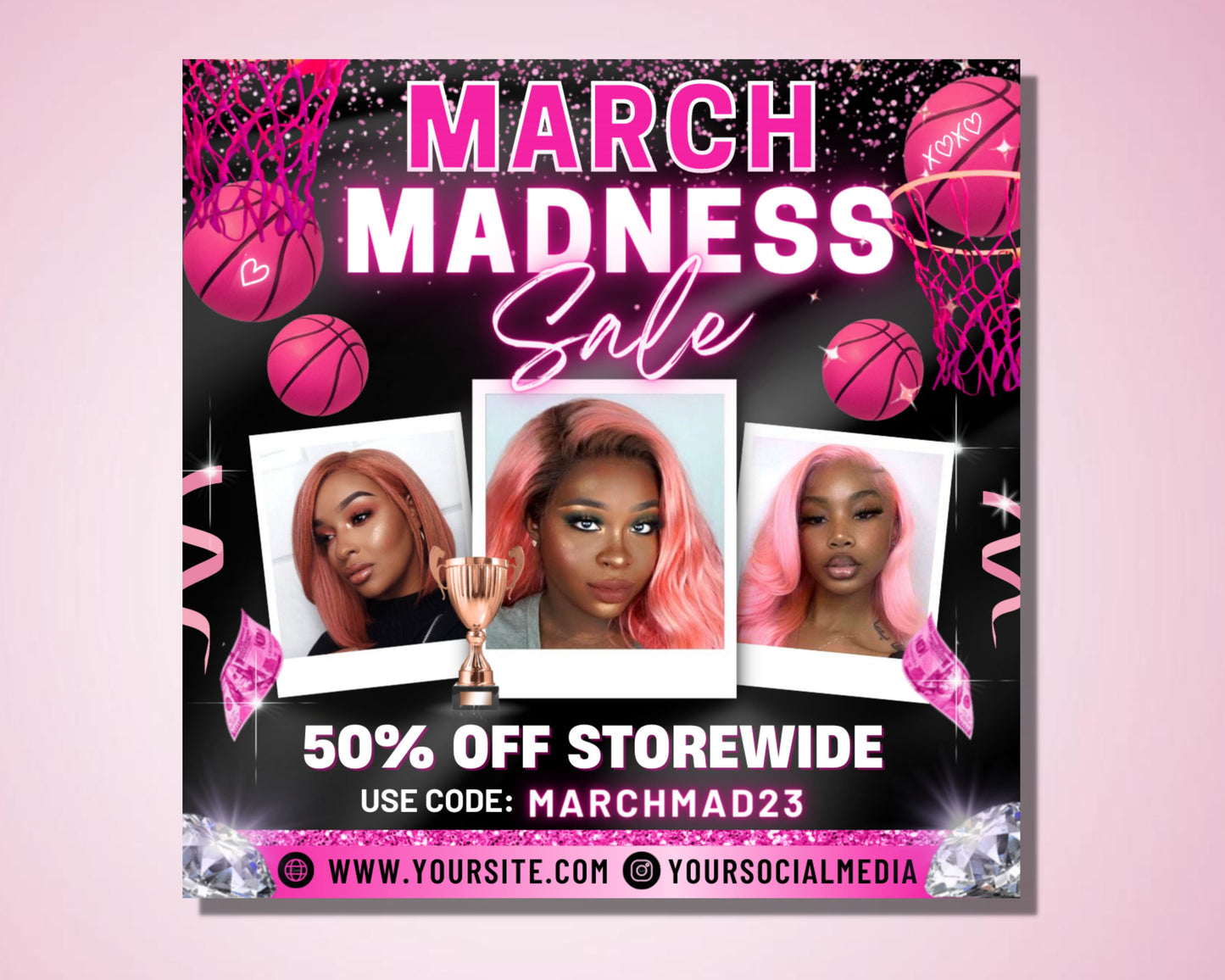 march madness sale flyer, diy flyer template design, march specials flyer, lash deals flyer, beauty special flyer, premade business logo