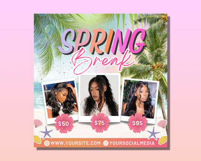 Spring Break Sale Flyer, DIY Flyer Template Design, Spring Flyer, Spring Special Flyer, Hair Flyer, Social Media Beauty Flyer, Premade Flyer