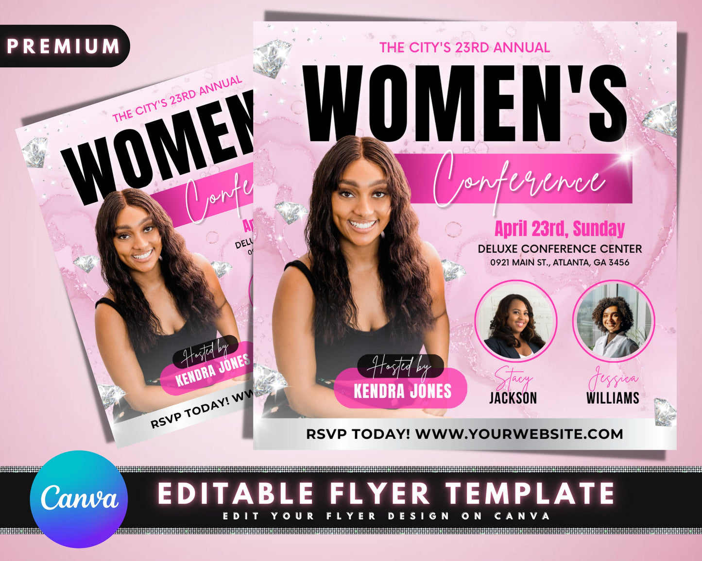 women's conference flyer, diy flyer template design, women empowerment flyer, networking flyer, event networking flyer, premade flyer