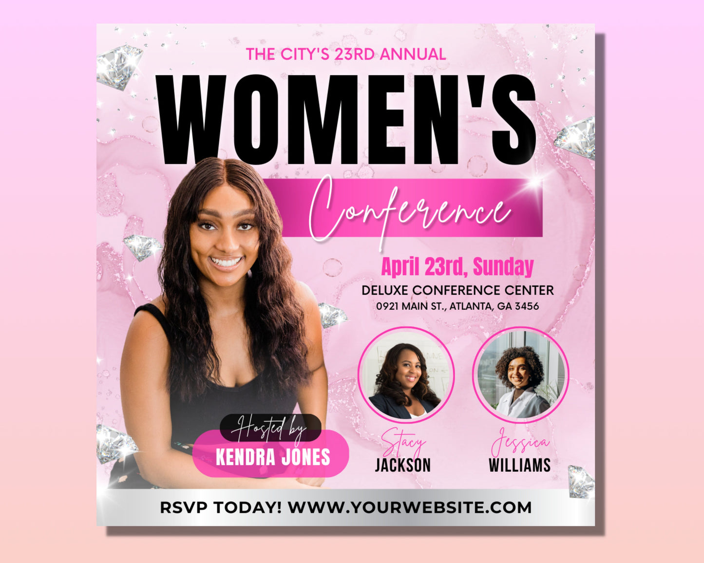 women's conference flyer, diy flyer template design, women empowerment flyer, networking flyer, event networking flyer, premade flyer