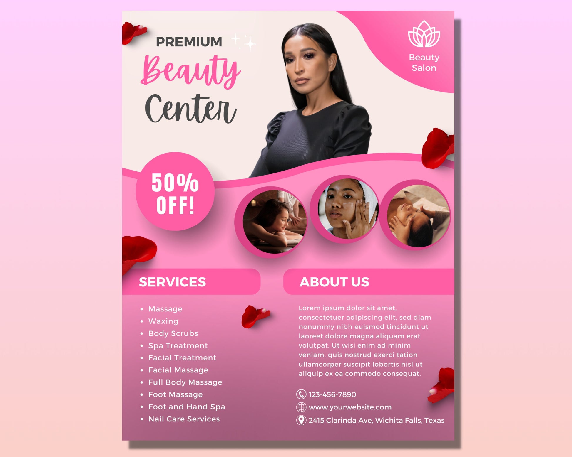 Beauty Flyer, DIY Flyer Template Design, Make Up Flyer, Lash Tech Salon Flyer, Skincare Flyer, Social Media Flyer, Premade Business Flyer