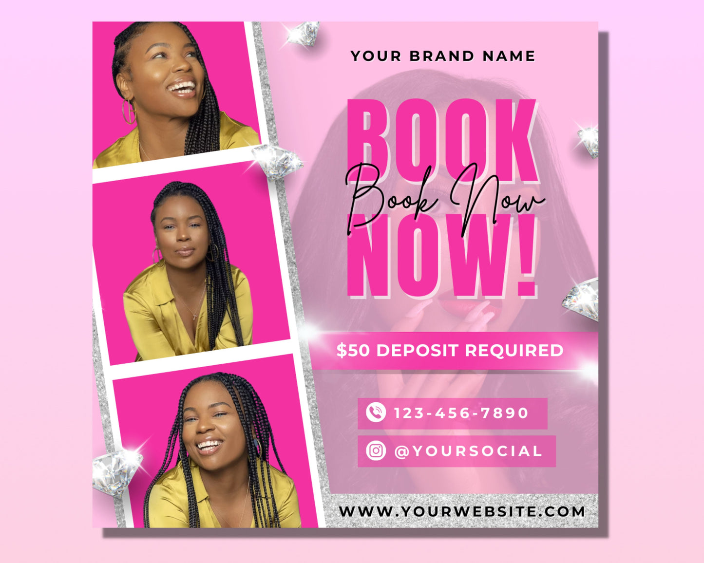 book now flyer, diy flyer template design, booking flyer, appointment flyer, hair and lash flyer, social media beauty flyer, nails flyer