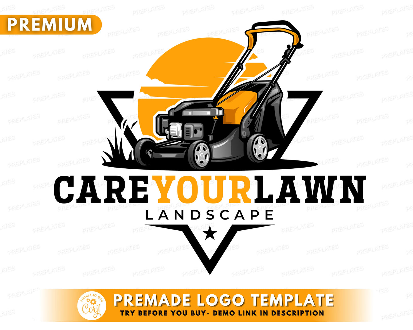 lawn mowing service logo, diy logo design template, landscaping logo, lawn maintenance logo, yard service logo, lawn mower logo, grass logo