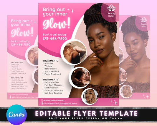 Beauty Flyer, DIY Flyer Template Design, Lash Tech Salon Flyer, Eyelash Flyer, Make Up Flyer, Skincare Flyer, Premade Business Flyer