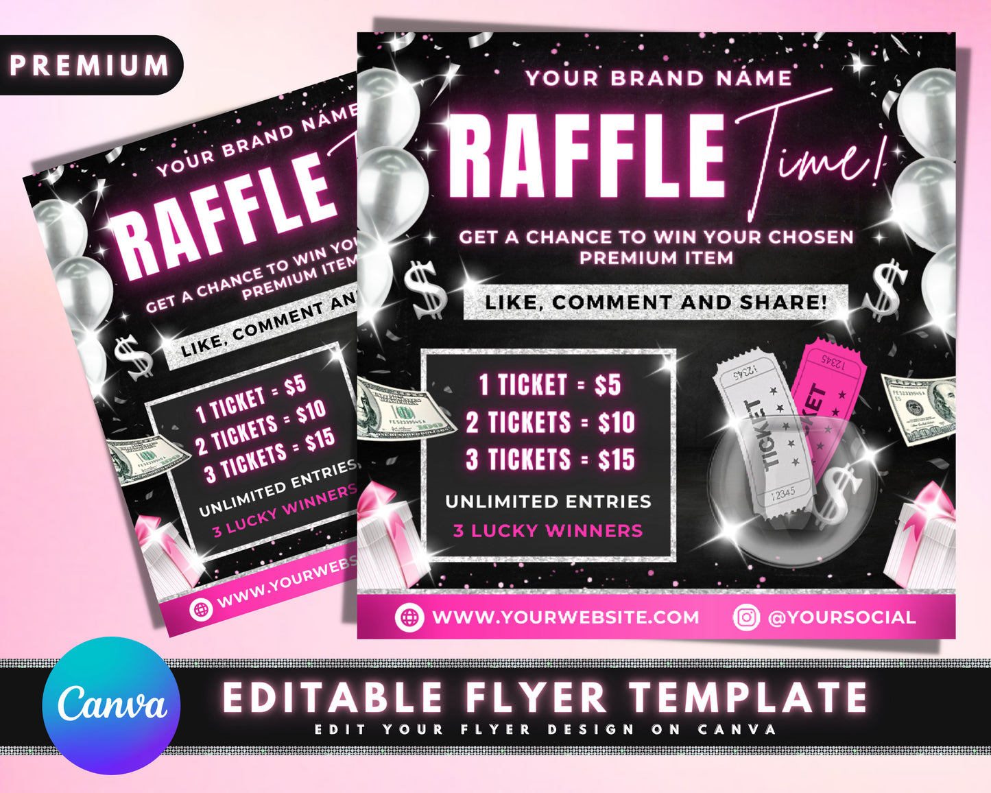 raffle flyer, diy flyer template design, giveaway flyer, raffle ticket flyer, contest flyer, event flyer, hair flyer, premade business flyer