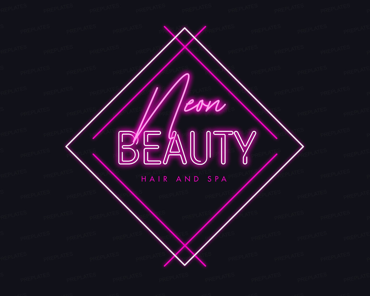 neon pink logo, diy logo design template, hair spa salon logo, boutique logo, diamond logo, fashion logo, beauty logo, premade business logo