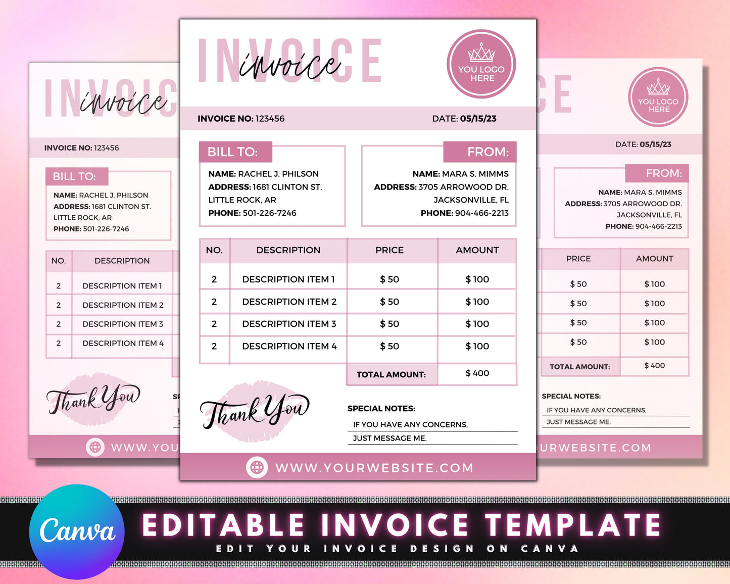 sales invoice template, diy invoice template design, beauty business invoice, receipt template, makeup service invoice, premade invoice