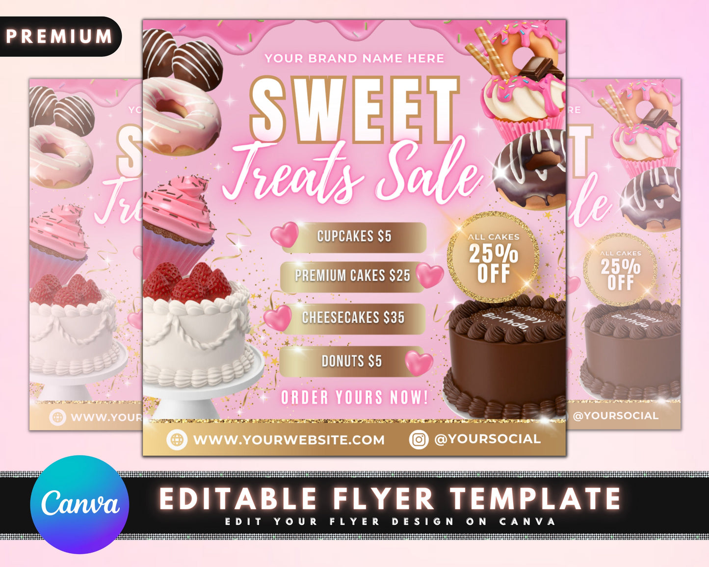 baking flyer, diy flyer template design, tasty pastry flyer, sweet treats bake flyer, cake flyer, dessert flyer, premade business flyer