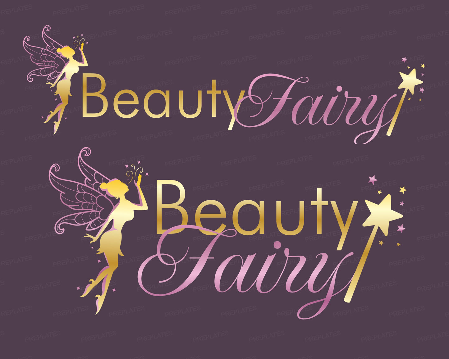 fairy logo, diy logo design template, text based logo, boutique logo, photography logo, gold pixie logo, wand logo, premade business logo