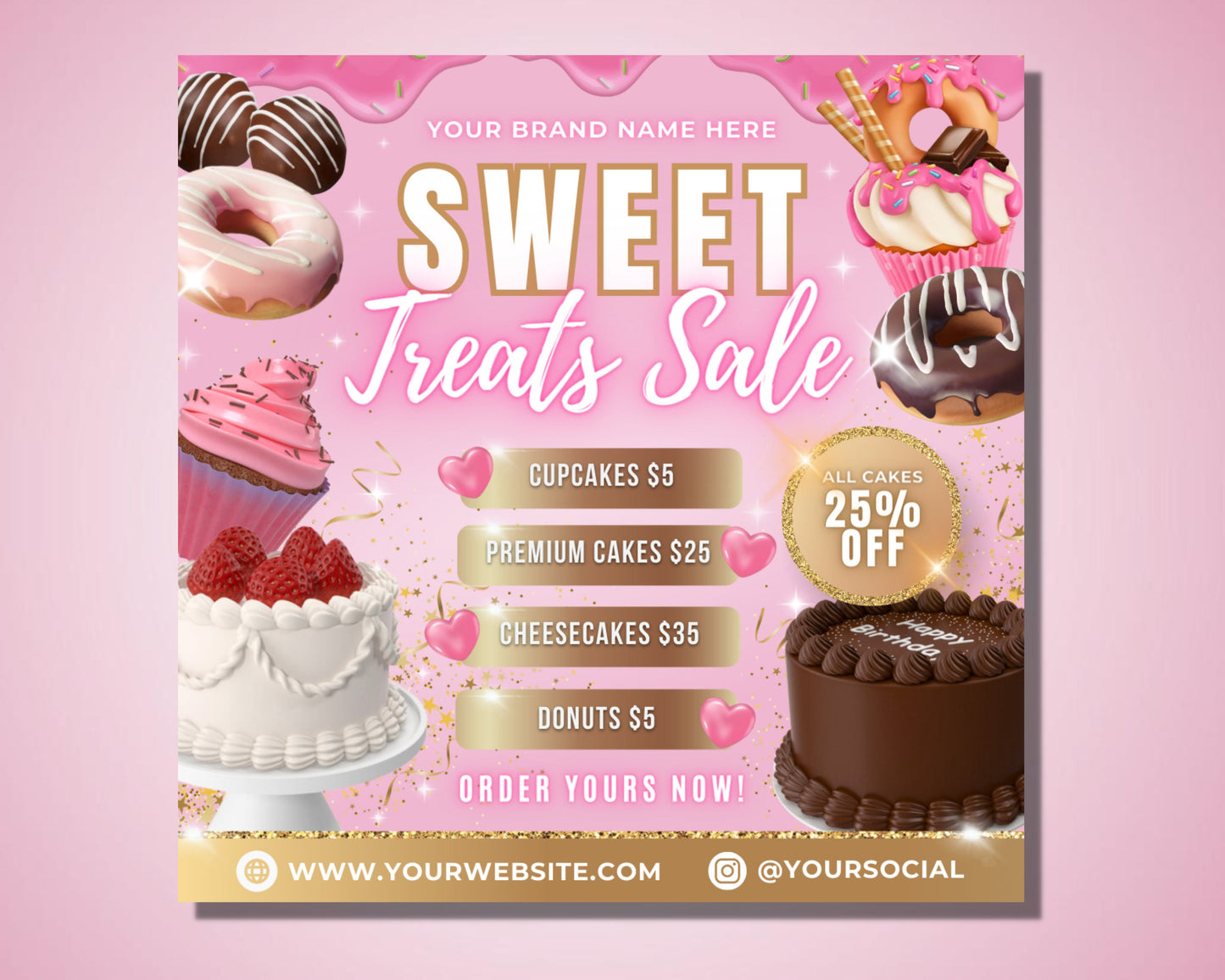 baking flyer, diy flyer template design, tasty pastry flyer, sweet treats bake flyer, cake flyer, dessert flyer, premade business flyer