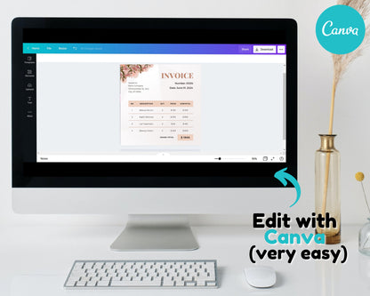 Invoice Template, DIY Invoice Template Design, Floral Sales Receipt Invoice, Bakery Services Invoice, Premade Small Business Invoice