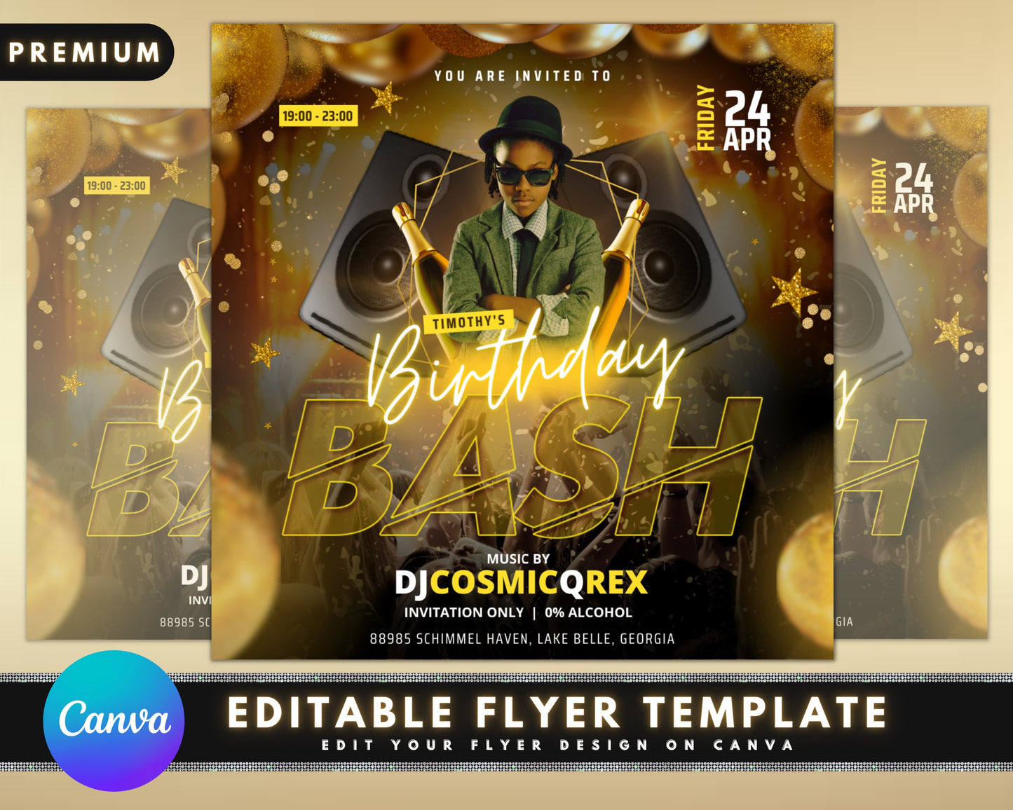 birthday bash flyer, diy flyer template design, birthday party flyer, party invites flyer, birthday flyer for boys, celebration event flyer