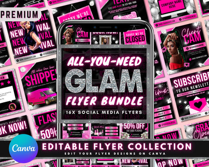 Small Business Flyer Bundle, DIY Flyer Template Design, Hair Lash Flyers, Boutique Flyer, Social Media Flyer, Premade Business Flyer Set