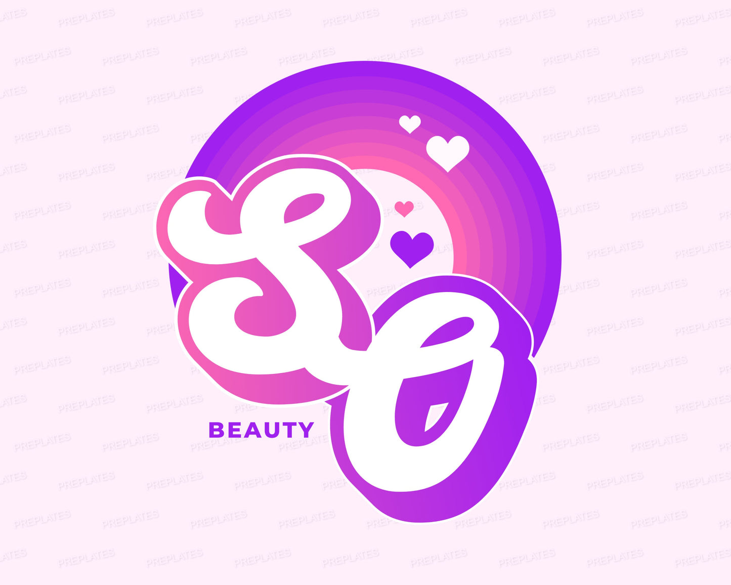 beauty logo, diy logo design template, purple retro logo, make up artist logo, lash business logo, hair stylist salon logo, bohemian logo