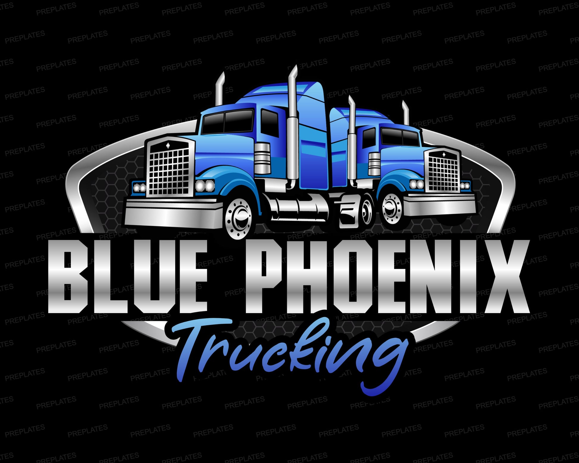 Truck Logo, DIY Logo Design Template, Blue Trucking Logo, Logistics Logo, Trucker Logo, Transport Logo, Shipping Logo, Premade Business Logo