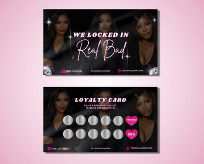 Beauty Loyalty Cards, DIY Marketing Cards Template Design, Nail Business Rewards Card, Lash VIP Loyalty Cards, Salon Business Card Template