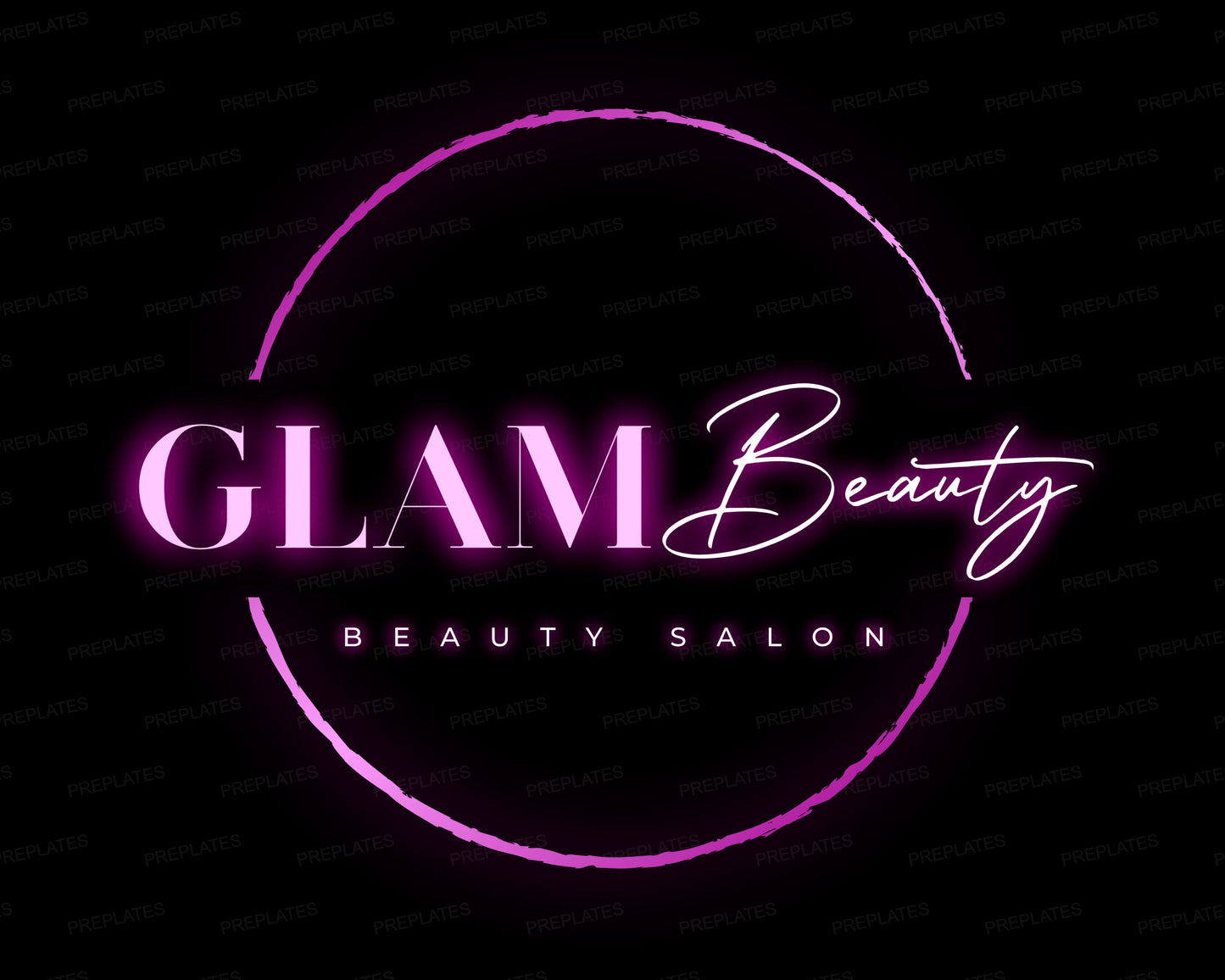 beauty salon logo, diy logo design template, neon pink hair logo, glam boutique logo, make up artist logo, store logo, premade business logo