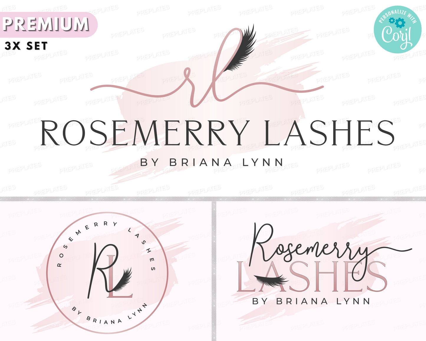 lash beauty logo, diy logo design template, lash boutique logo, lash extension logo, lash business logo, rose gold eye lash technician logo