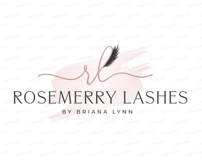 Lash Beauty Logo, DIY Logo Design Template, Lash Boutique Logo, Lash Extension Logo, Lash Business Logo, Rose Gold Eye Lash Technician Logo