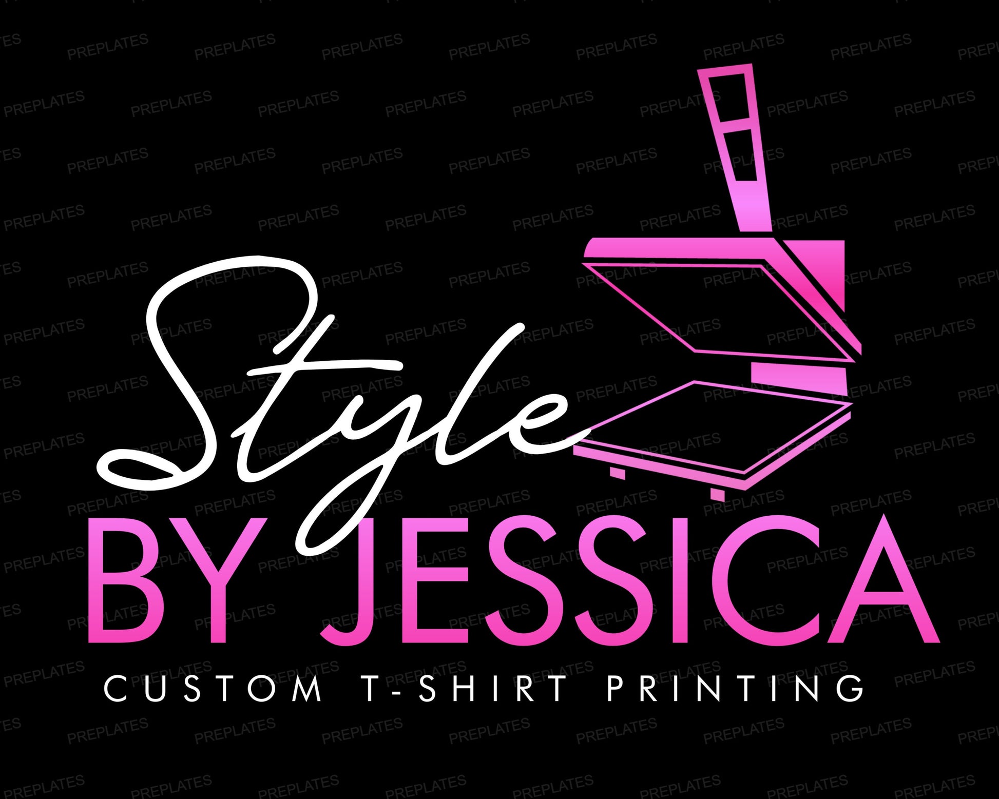 Heat Press Logo, Custom Printing Logo, DIY Logo Design Template, Heat Transfer Logo, Crafting Logo, Premade T-shirt Design Business Logo