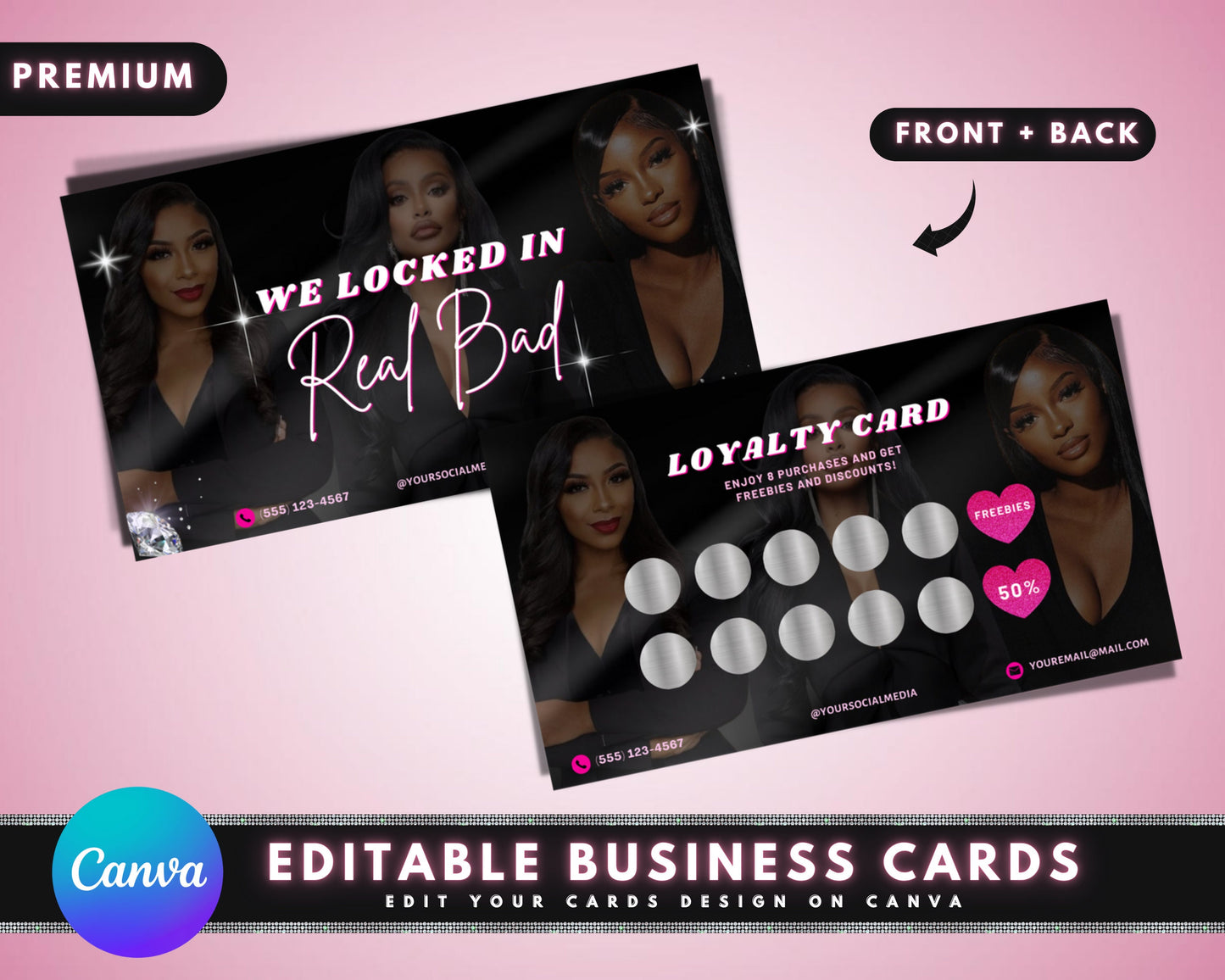 beauty loyalty cards, diy marketing cards template design, nail business rewards card, lash vip loyalty cards, salon business card template