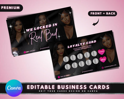 Beauty Loyalty Cards, DIY Marketing Cards Template Design, Nail Business Rewards Card, Lash VIP Loyalty Cards, Salon Business Card Template