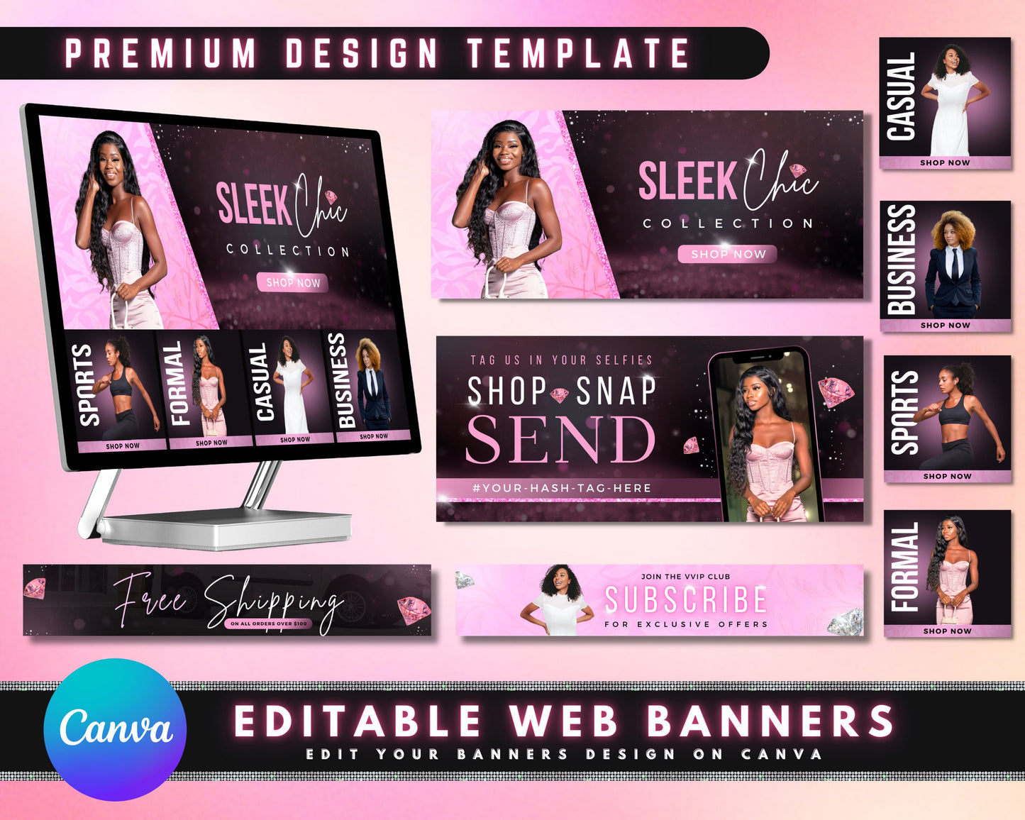 website banners, diy web banner template design, shopify website banners, fashion web banners, boutique web banners, premade business design