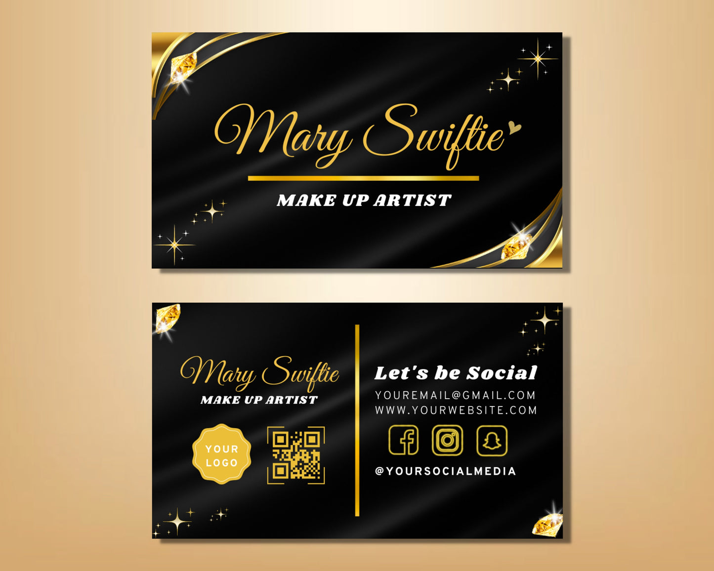 beauty business cards, diy marketing cards template design, make up artist card, gold luxury cards, lash hair nails business card template