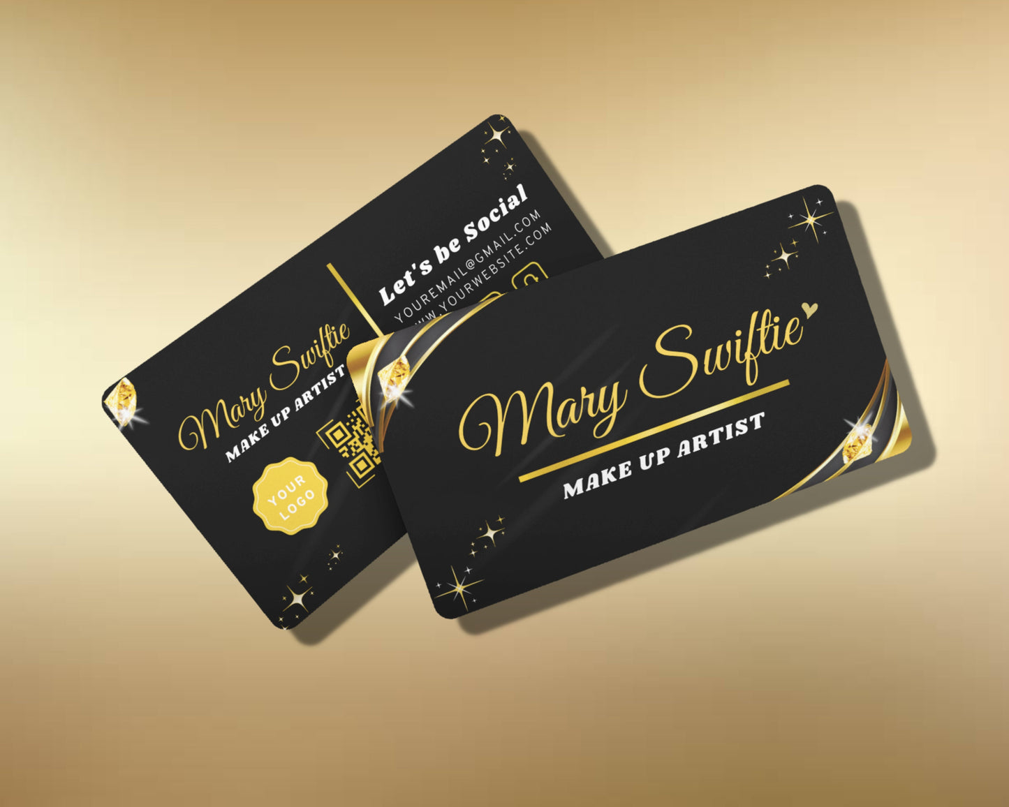 beauty business cards, diy marketing cards template design, make up artist card, gold luxury cards, lash hair nails business card template