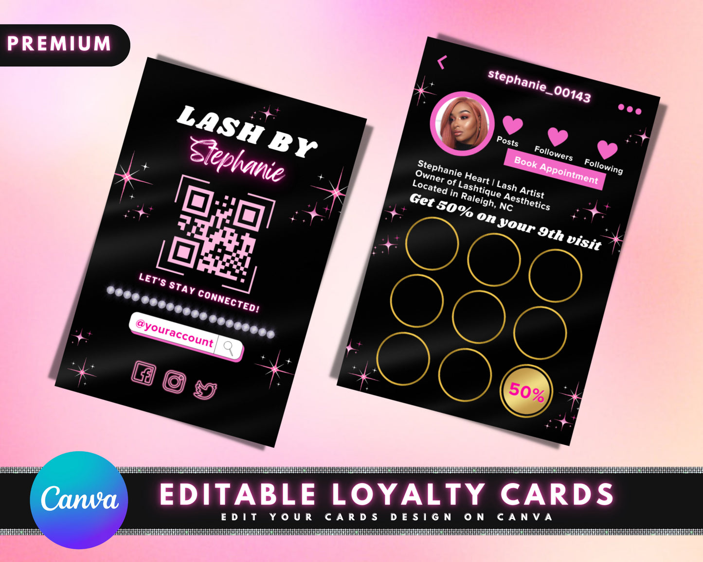 lash loyalty cards, diy marketing cards template design, lash vip loyalty card stamp, salon reward cards, lash tech premade business cards