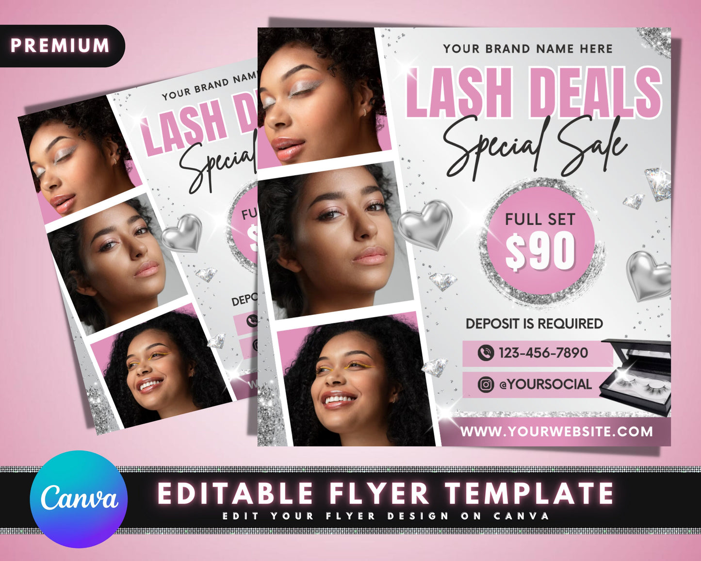 lash deals flyer, diy flyer template design, lash tech flyer, lash extensions flyer, lash specials flyer, premade lash business sale flyer