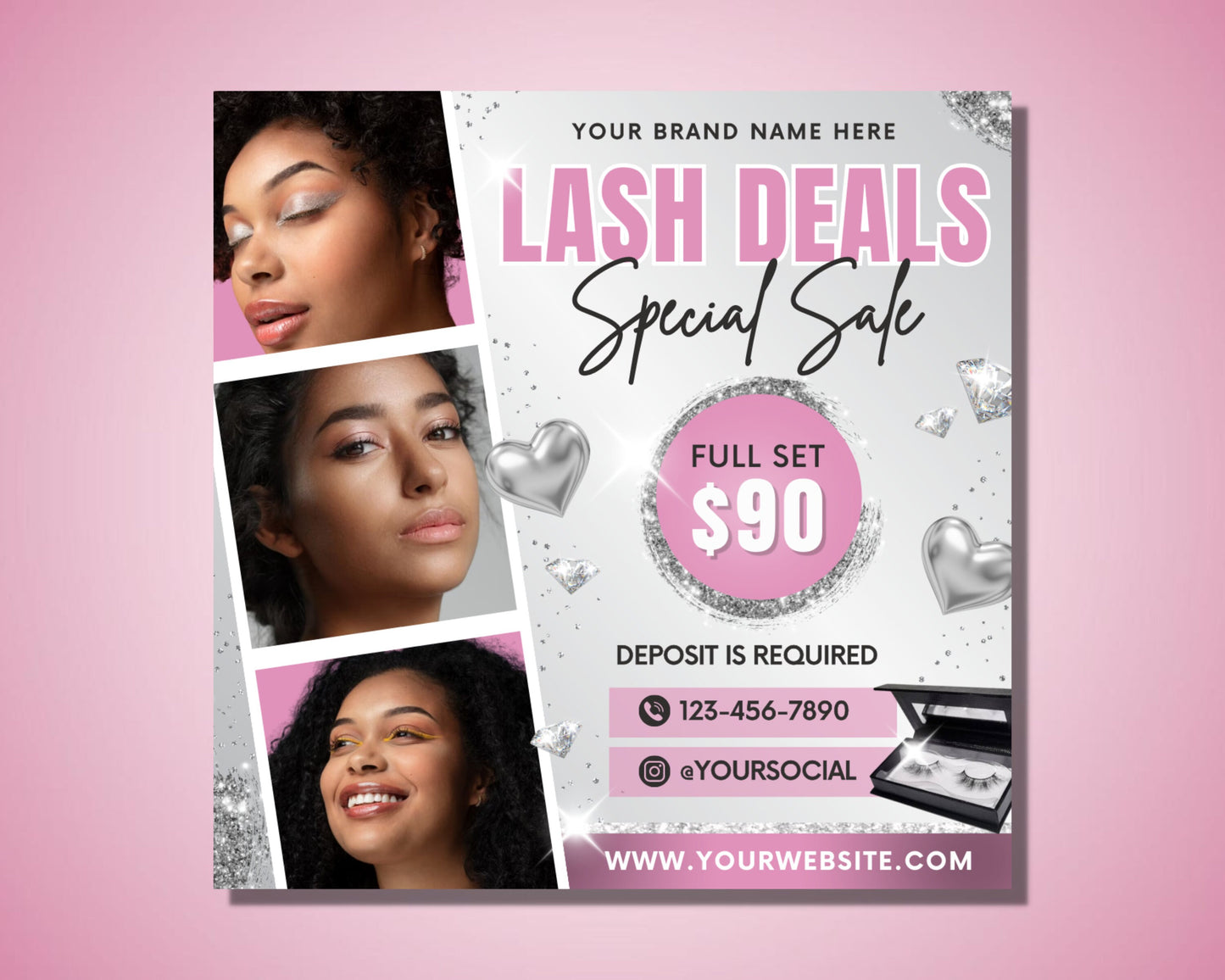 lash deals flyer, diy flyer template design, lash tech flyer, lash extensions flyer, lash specials flyer, premade lash business sale flyer