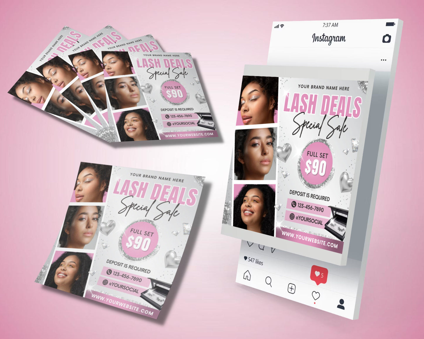 lash deals flyer, diy flyer template design, lash tech flyer, lash extensions flyer, lash specials flyer, premade lash business sale flyer