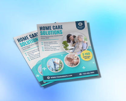 Home Care Service Flyer, DIY Flyer Template Design, Health Care Assistance Flyer, Elderly Care Service Flyer, Premade Caregiving Flyer