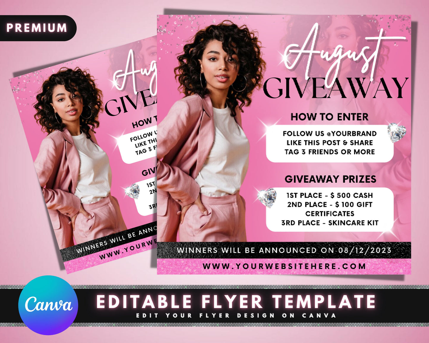 august giveaway flyer, diy flyer template design, august lash contest flyer, hair raffle ticket event flyer, premade social media post