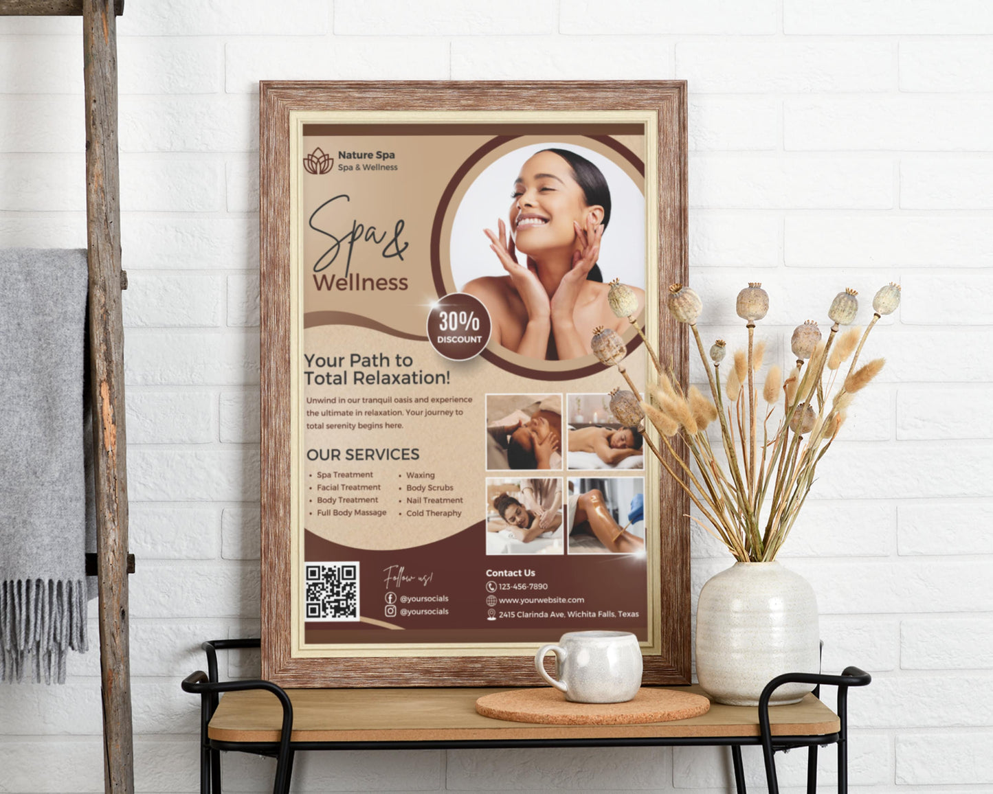 body treatment, esthetician flyer