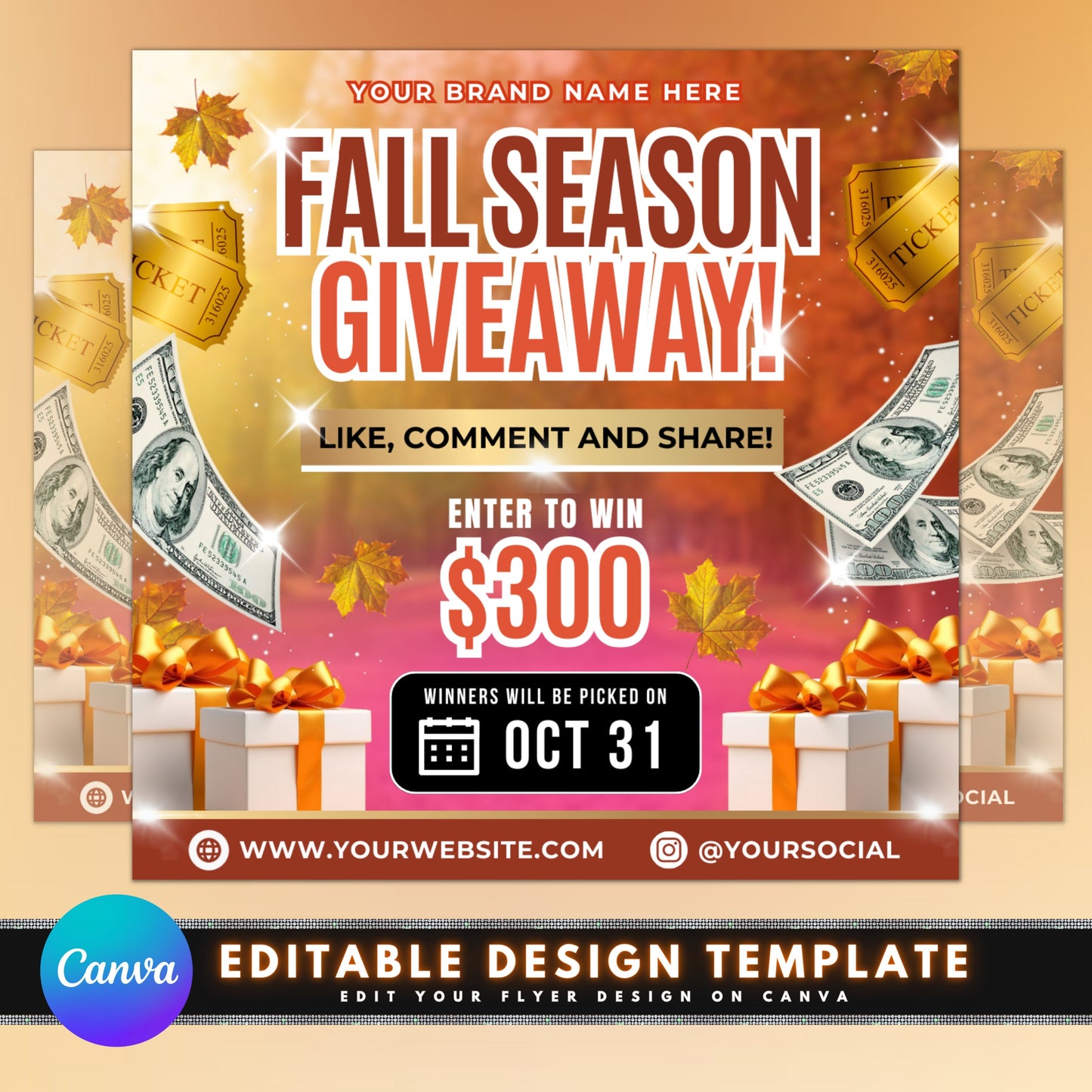 fall season giveaway, autumn contest, harvest season raffle promo